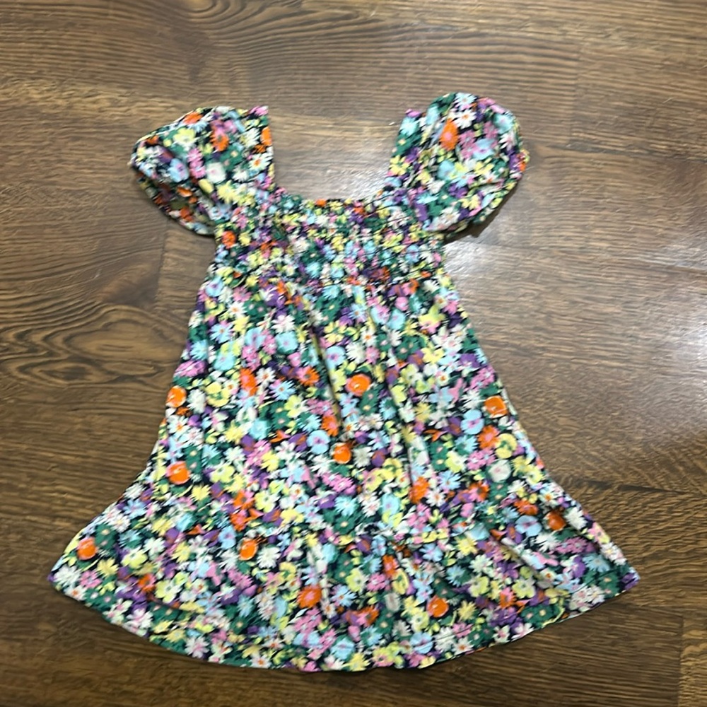 Baby Gap size 3t floral dress with smocking and poof sleeves